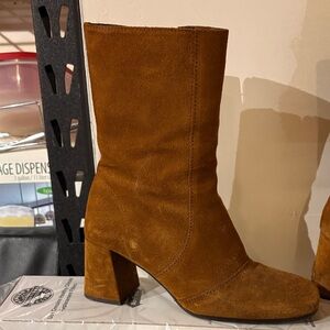 Intervalle Brown Suede Mid-Calf Boots
